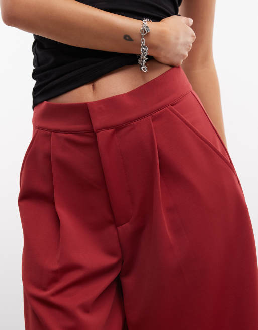 ASOS DESIGN - bermudas de sastre en sarga fluida color vino, 4 de 5