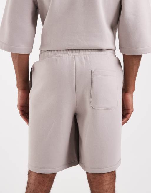 ASOS DESIGN - Bermudas grises extragrandes de punto liso (parte de un conjunto), 3 de 5