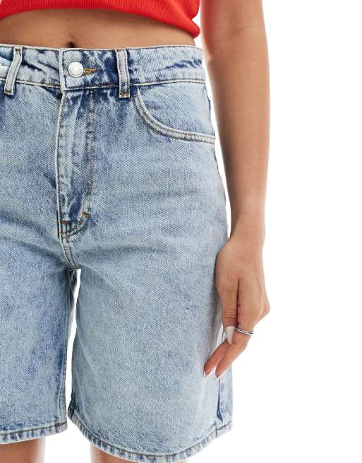 ASOS DESIGN - Bermudashorts i afbleget denim, 3 af 5