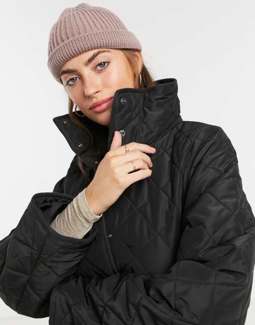 ASOS DESIGN - Berretto da pescatore a coste con piccolo risvolto in poliestere color visone - BEIGE