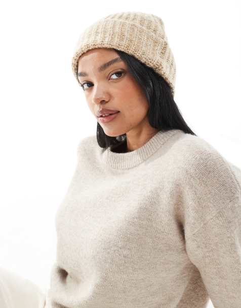 ASOS DESIGN - Berretto in maglia spessa color avena - view 1