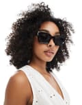 [ASOS DESIGN] ASOS DESIGN bevel square sunglasses in black No Size BLACK