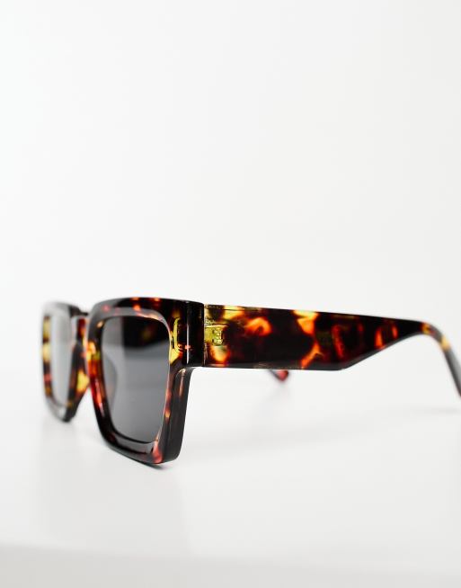 Rectangular Louis Vuitton style designer sunglasses with black armor and  dark lenses