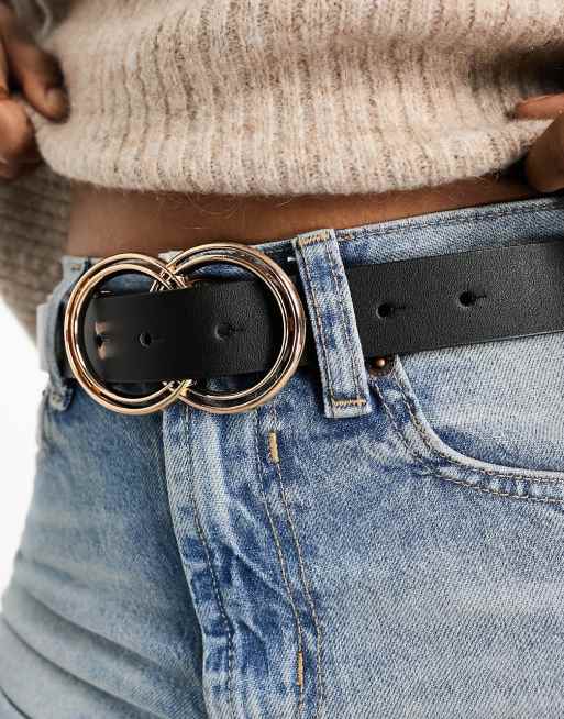 Black Double Circle Wide Belt