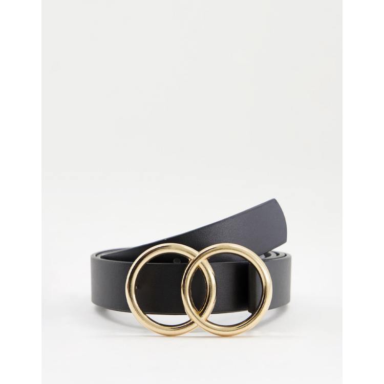 Double Circle Belt — Black/Gold