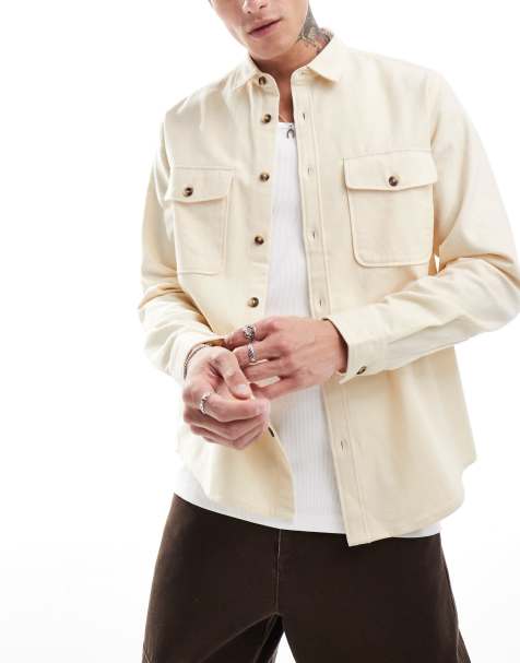 ASOS DESIGN – Beżowa bawełniana koszula wierzchnia - view 1