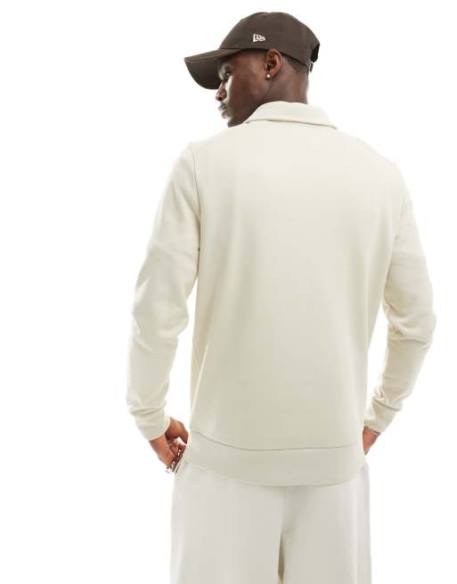 ASOS DESIGN – Beżowa bluza polo z zamkiem pod szyją, 4 z 4