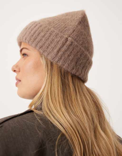 ASOS DESIGN – Beżowa czapka beanie z wełny alpaki, 3 z 3