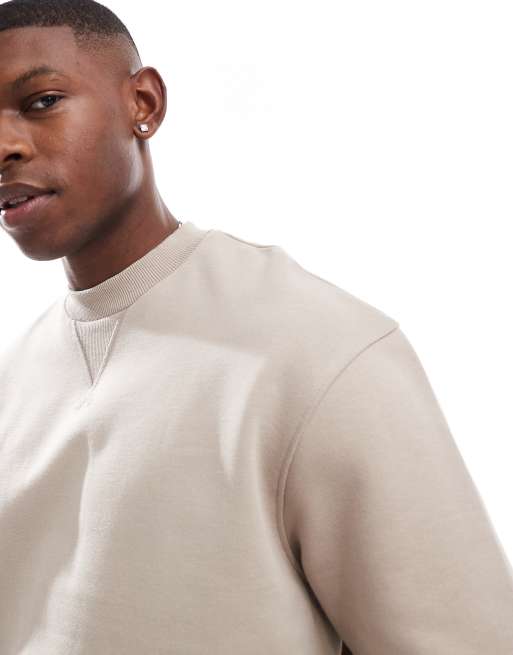 ASOS DESIGN – Beżowa gruba bluza premium o pudełkowym kroju oversize, 3 z 4