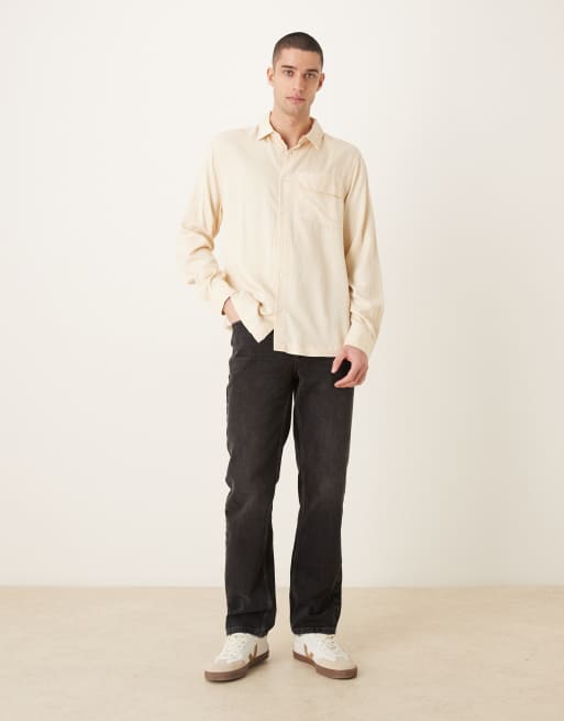 ASOS DESIGN – Beżowa koszula o regularnym kroju, część zestawu, 2 z 5