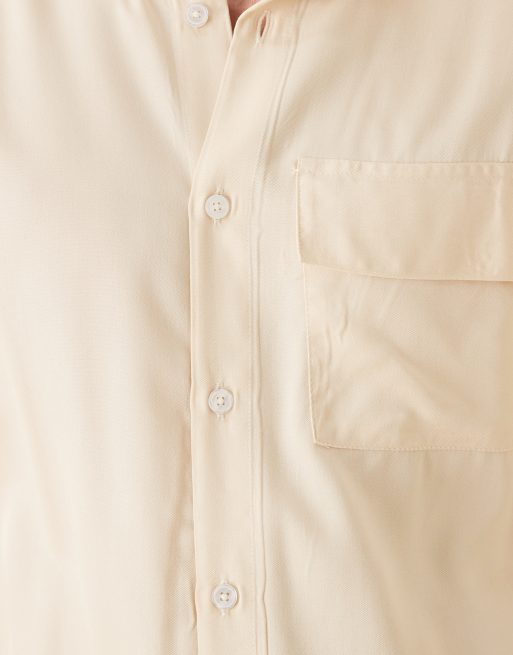ASOS DESIGN – Beżowa koszula o regularnym kroju, część zestawu, 5 z 5