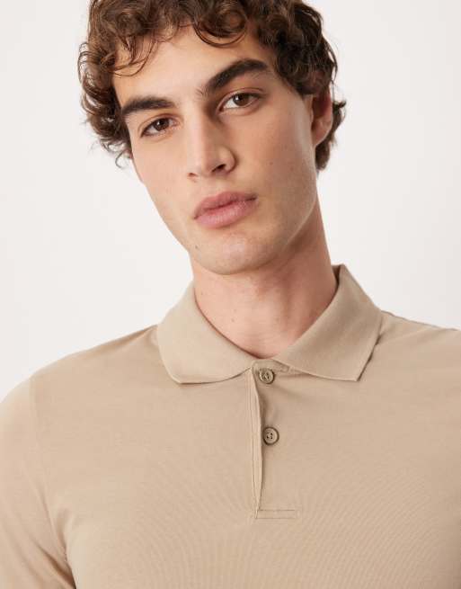 ASOS DESIGN – Beżowa koszulka polo basic o kroju podkreślającym sylwetkę, 5 z 5
