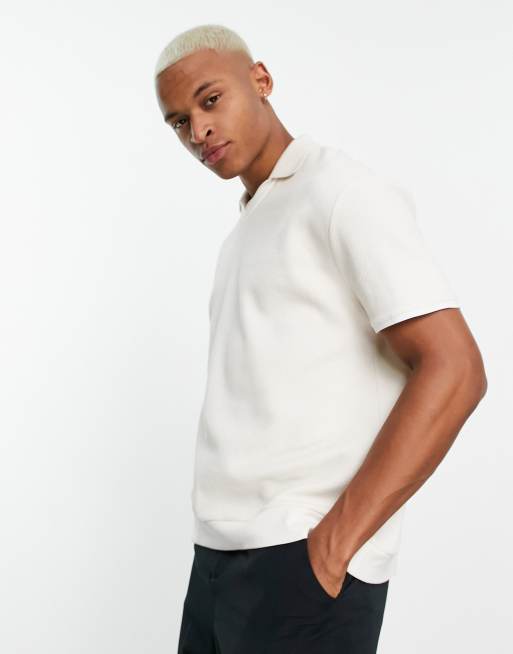 ASOS DESIGN – Beżowa koszulka polo z kontrastowym wykończeniem