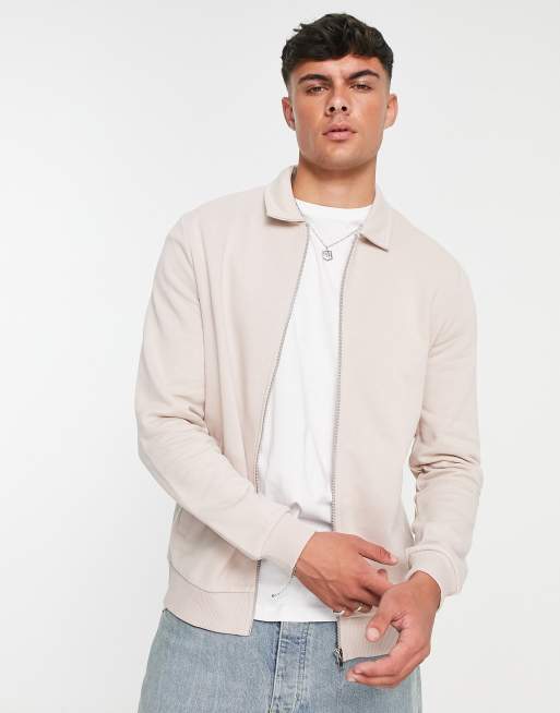 ASOS DESIGN – Beżowa kurtka Harrington z dżerseju
