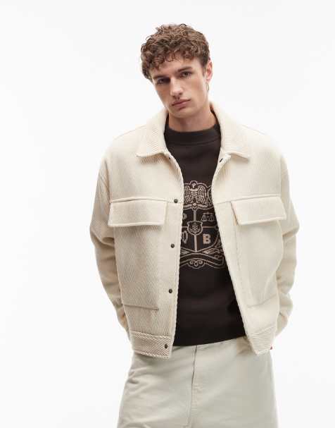 ASOS DESIGN – Beżowa kurtka harrington z imitacji wełny - view 1