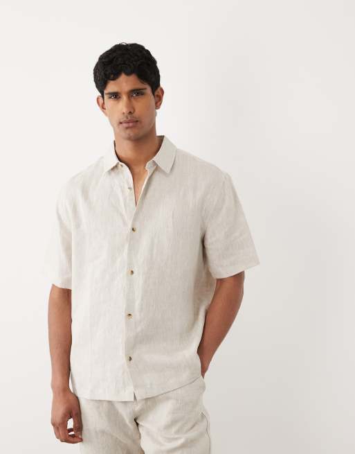 ASOS DESIGN – Kamiennobeżowy zestaw z lnu 100%, 3 z 4