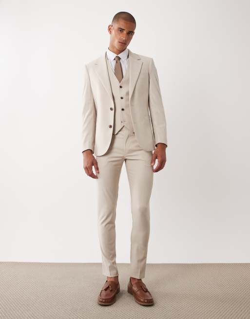 ASOS DESIGN – Beżowa marynarka garniturowa o obcisłym kroju, 2 z 5