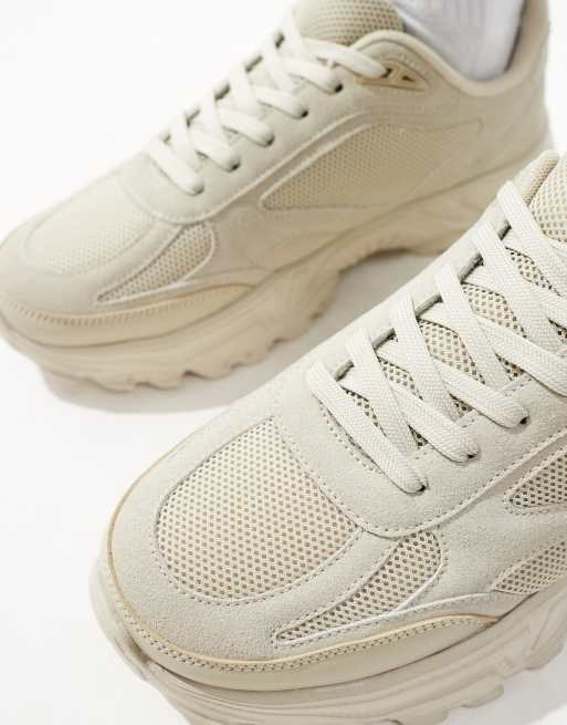 ASOS DESIGN – Beżowe buty sportowe z siateczkowymi wstawkami, 4 z 5