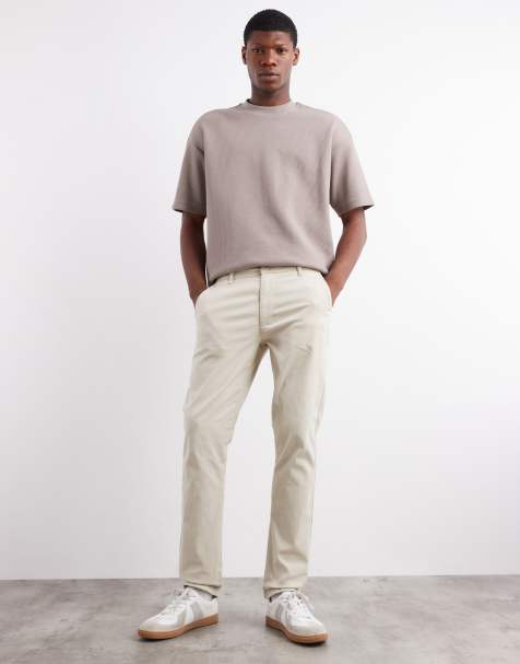 ASOS DESIGN slim chinos in stone