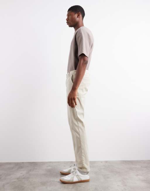 ASOS DESIGN – Beżowe, dopasowane chinosy, 3 z 5