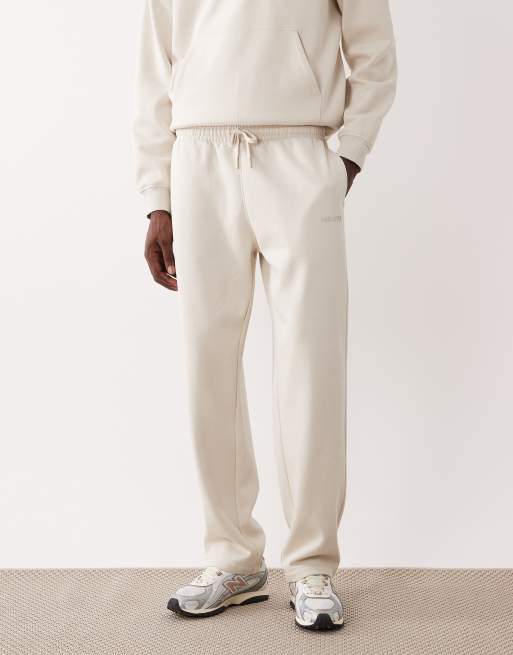 ASOS DESIGN – Beżowy zestaw ze wzorem: luźna bluza z kapturem i joggersy z prostymi nogawkami, 2 z 3