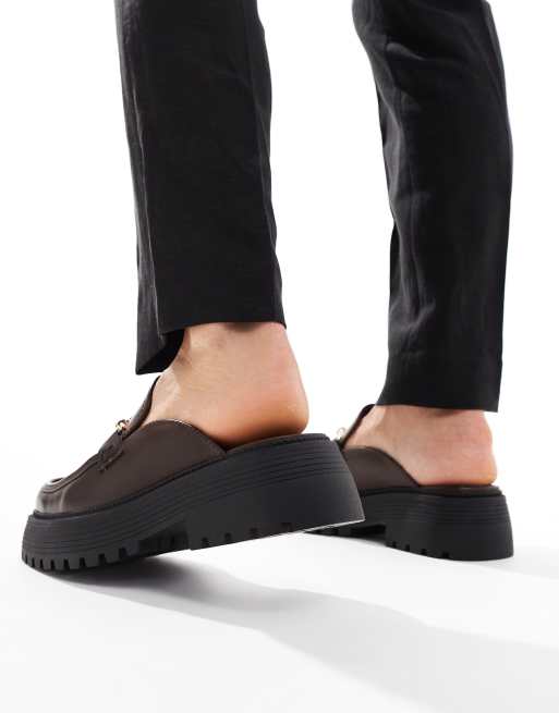 ASOS DESIGN – Beżowe loafersy bez pięty na grubej podeszwie, 2 z 4