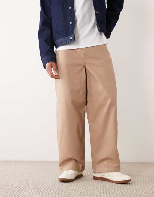 ASOS DESIGN – Beżowe spodnie barrel z efektem sprania w stylu vintage, 2 z 5