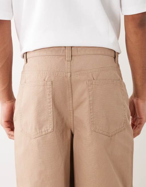 ASOS DESIGN – Beżowe spodnie barrel z efektem sprania w stylu vintage, 5 z 5