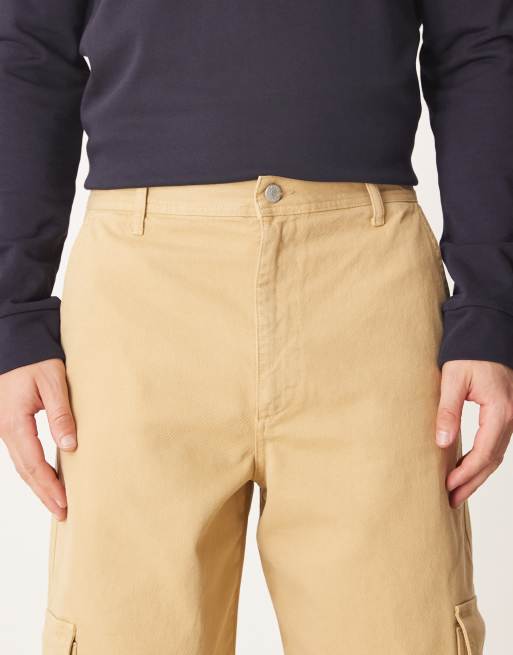 ASOS DESIGN – Beżowe spodnie bojówki o luźnym prostym kroju, 5 z 5