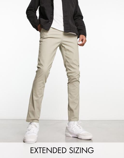 ASOS DESIGN – Beżowe spodnie chinosy o obcisłym kroju