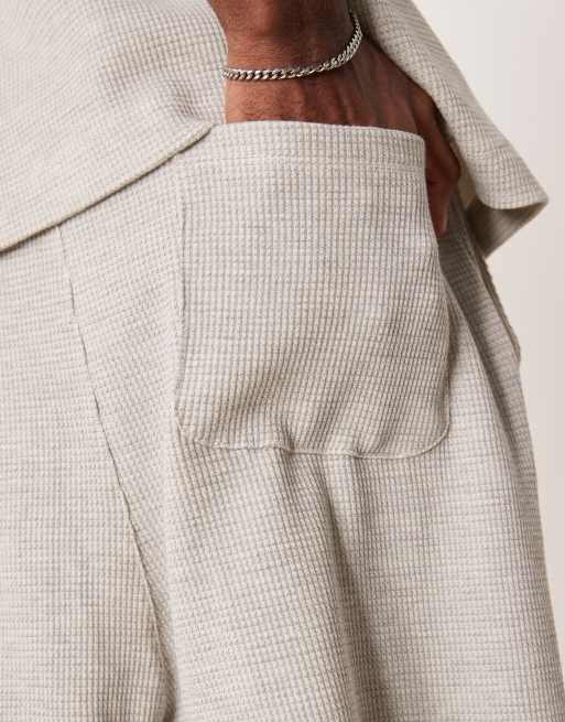 ASOS DESIGN – Beżowe szorty o waflowej fakturze, 3 z 5