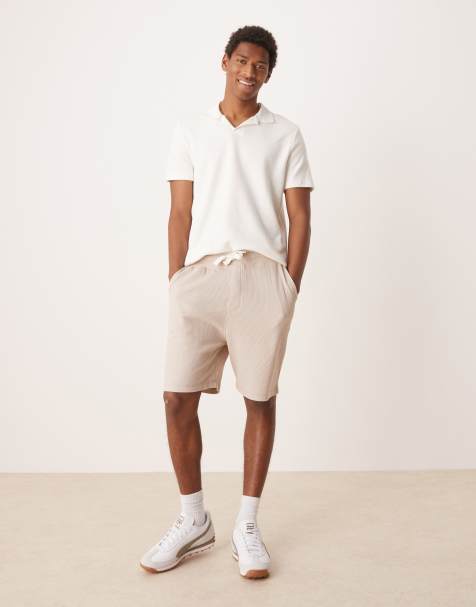 ASOS DESIGN – Beżowe szorty oversize o waflowej strukturze - view 1