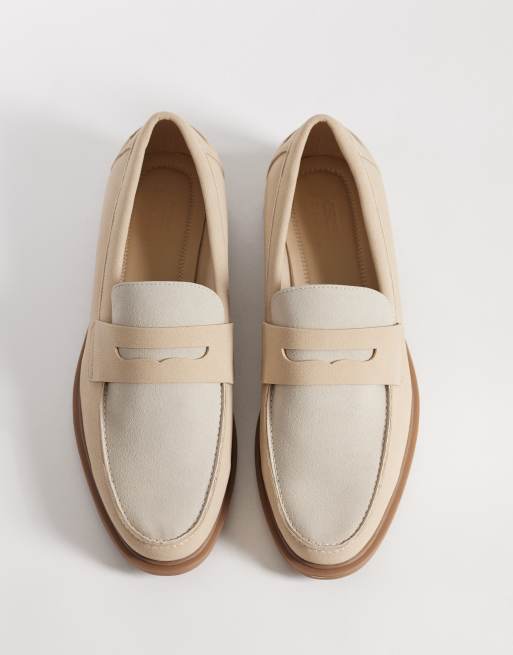 ASOS DESIGN – Beżowo-kremowe loafersy penny, 2 z 4