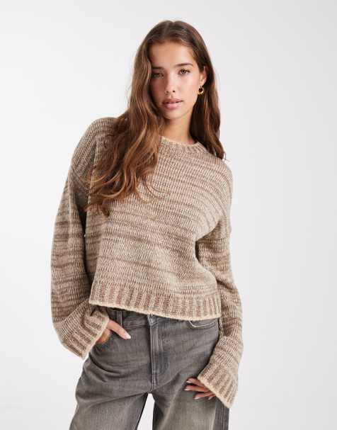 ASOS DESIGN multiply knit jumper in beige
