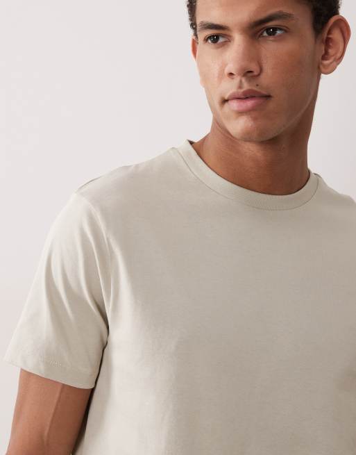 ASOS DESIGN – Beżowy T-shirt basic o regularnym kroju, 3 z 5