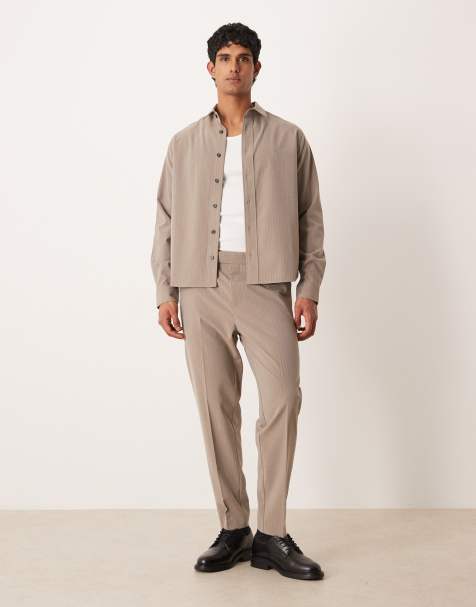 ASOS DESIGN – Beżowy zestaw w prążki - view 1