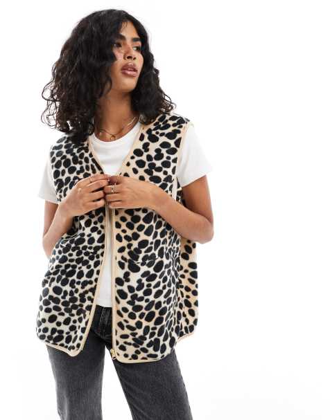 ASOS DESIGN – Bezrękawnik polarowy we wzór w panterkę - view 1