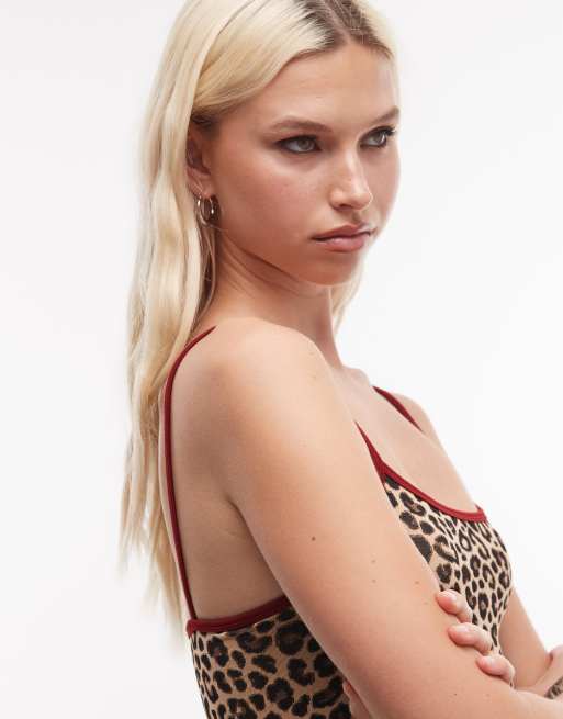 ASOS DESIGN – Bezszwowy top na ramiączkach w panterkę, 4 z 4