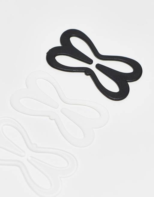 ASOS DESIGN - BH-klemmer til racerryg i hvid, sort og gennemsigtig, 4 af 4