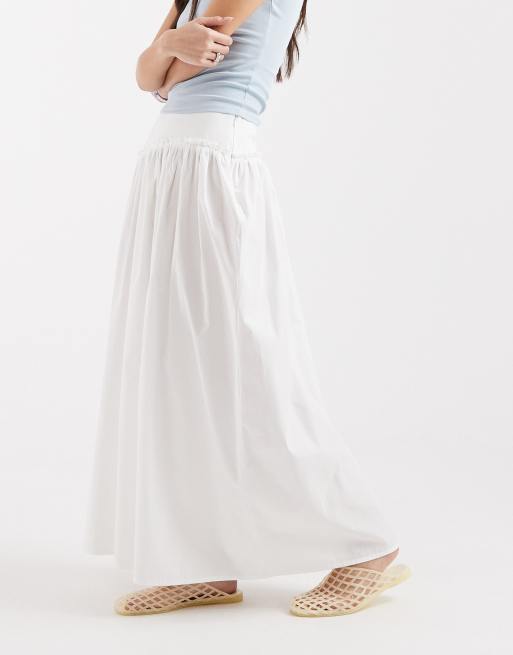 ASOS DESIGN – Biała asymetryczna spódnica maxi z obniżoną talią, 3 z 5