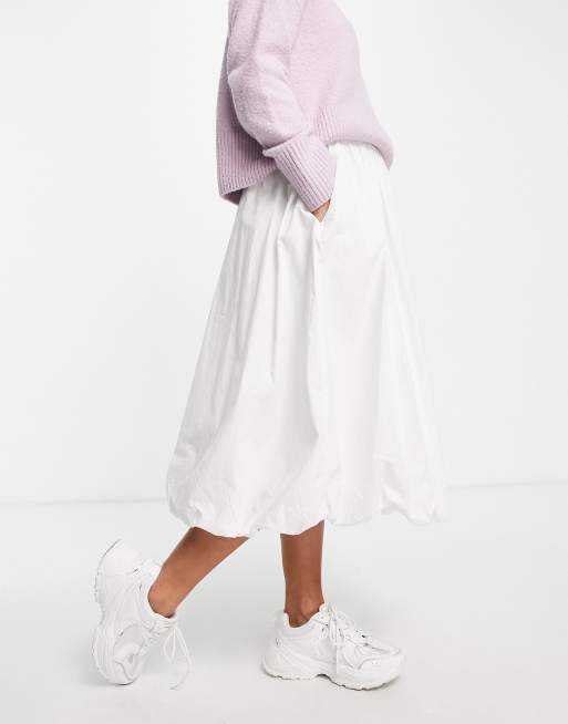 ASOS DESIGN – Biała bawełniana spódnica mini o kroju bombki