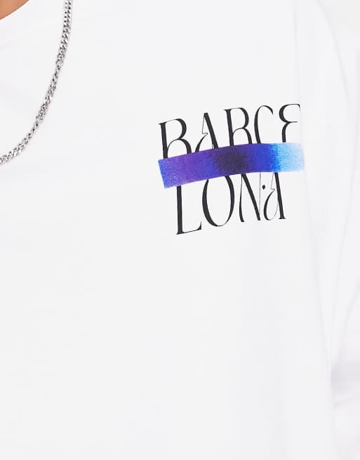 ASOS DESIGN – Biała bluza oversize z tekstowym cieniowanym napisem na plecach, 2 z 4