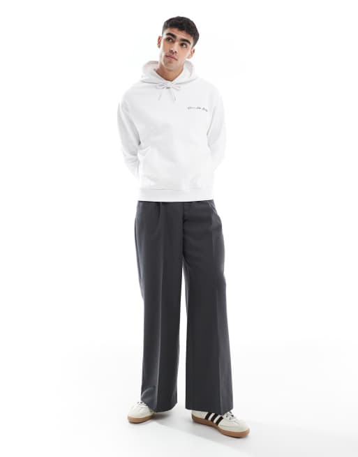 ASOS DESIGN – Biała bluza z kapturem i wypukłym nadrukiem, 3 z 4