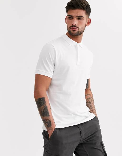 ASOS DESIGN – Biała dżersejowa koszulka polo - WHITE