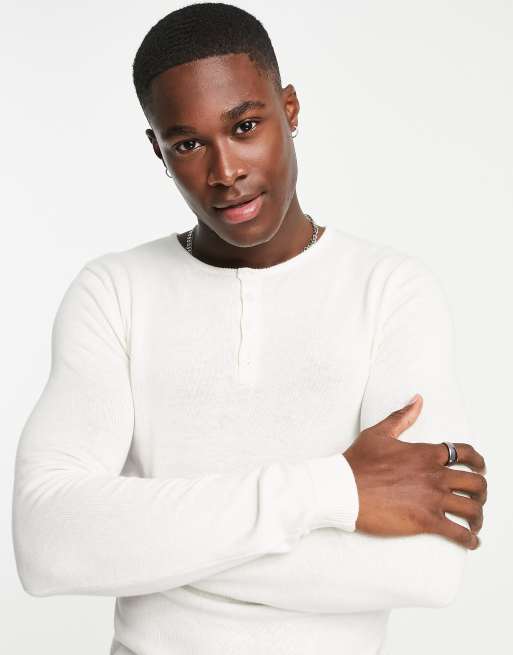 ASOS DESIGN – Biała dzianinowa koszulka polo z bawełny ze stójką