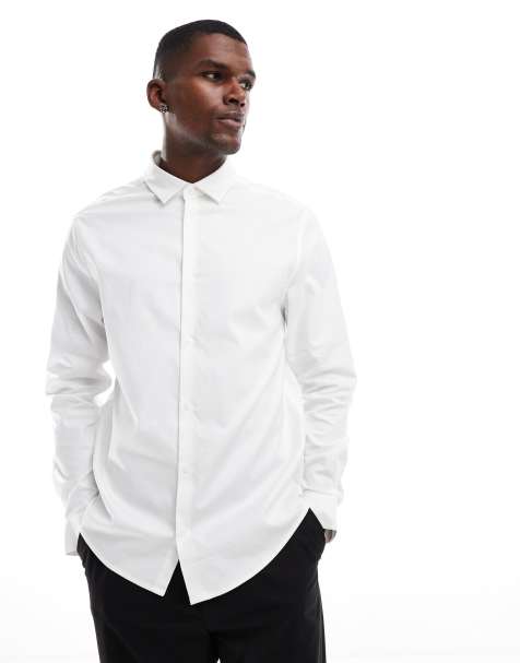 ASOS DESIGN – Biała elegancka koszula o regularnym kroju z diagonalu typu easy iron - view 1