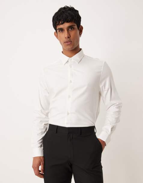 ASOS DESIGN formal easy iron twill regular shirt in white