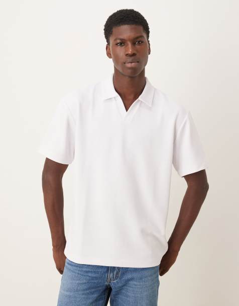 ASOS DESIGN – Biała gruba fakturowana koszulka polo o luźnym kroju - view 1