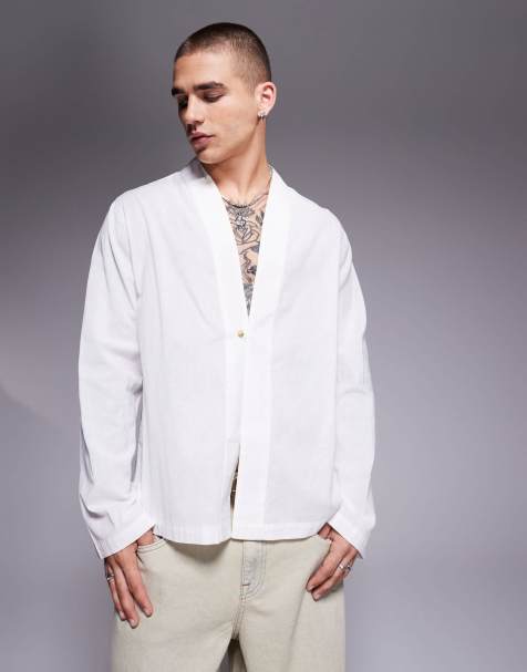 ASOS DESIGN boxy shirt in white