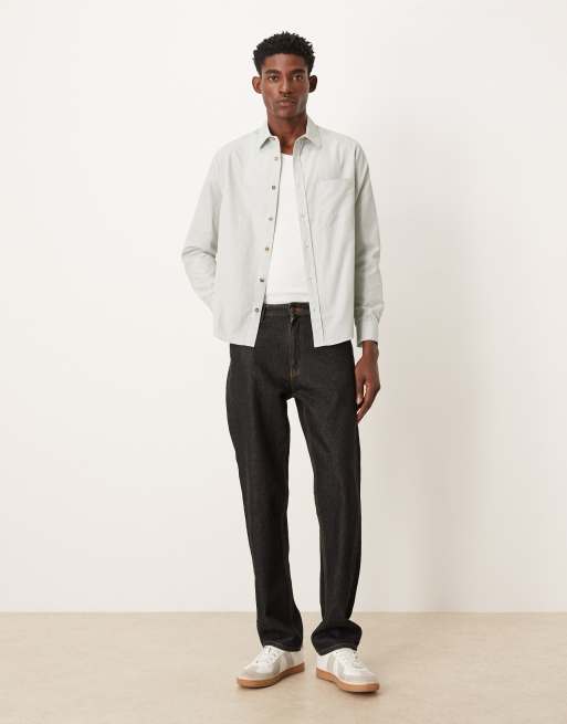 ASOS DESIGN – Biała koszula o regularnym kroju w zielone pasy, 2 z 5